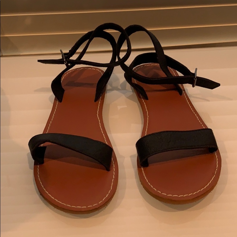 Black sandals with ankle strap